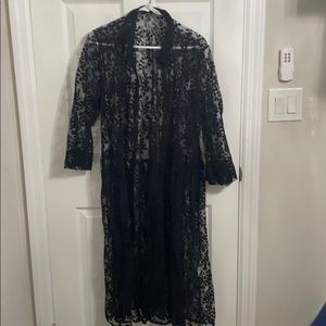 Zara long lace duster w. Buttons